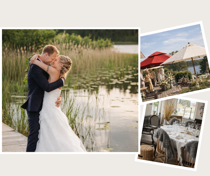 kollage med bröllopsbilder